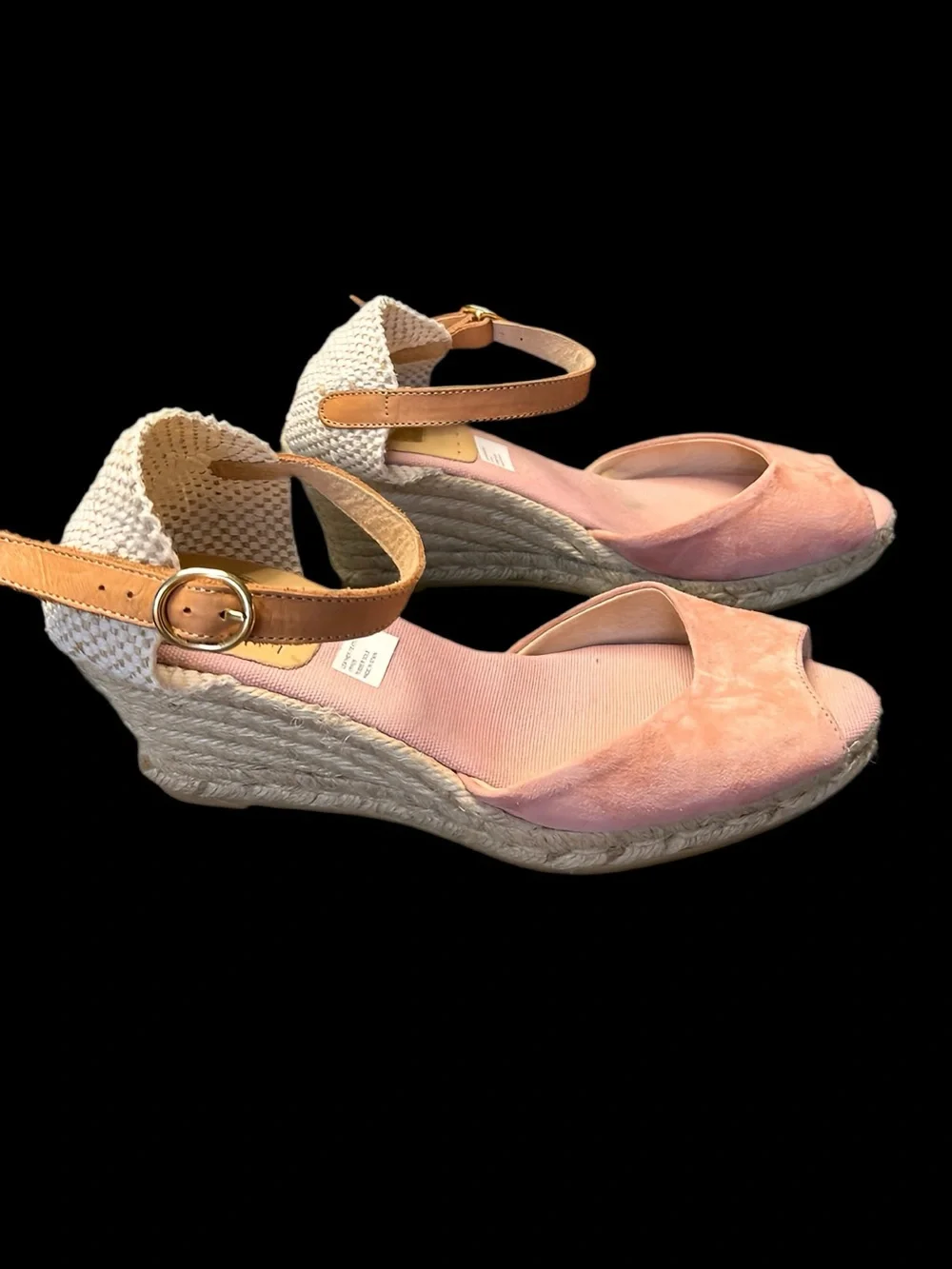 Kanna Spanish Suede Peep Toe Espadrille Wedges EU 39 / US 8.5–9